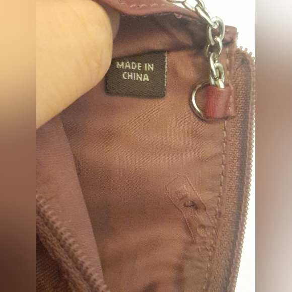 Coach Patterned Keychain Card Wallet In Plum - Picture 4 of 12